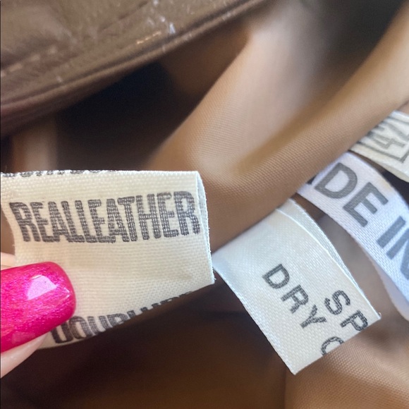 VTG Leather Brown Long  Bubble Skirt with Wrap and Ruched Details - Picture 6 of 11